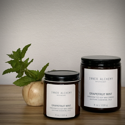 Grapefruit Mint // Handcrafted Soy Candle // 8 oz