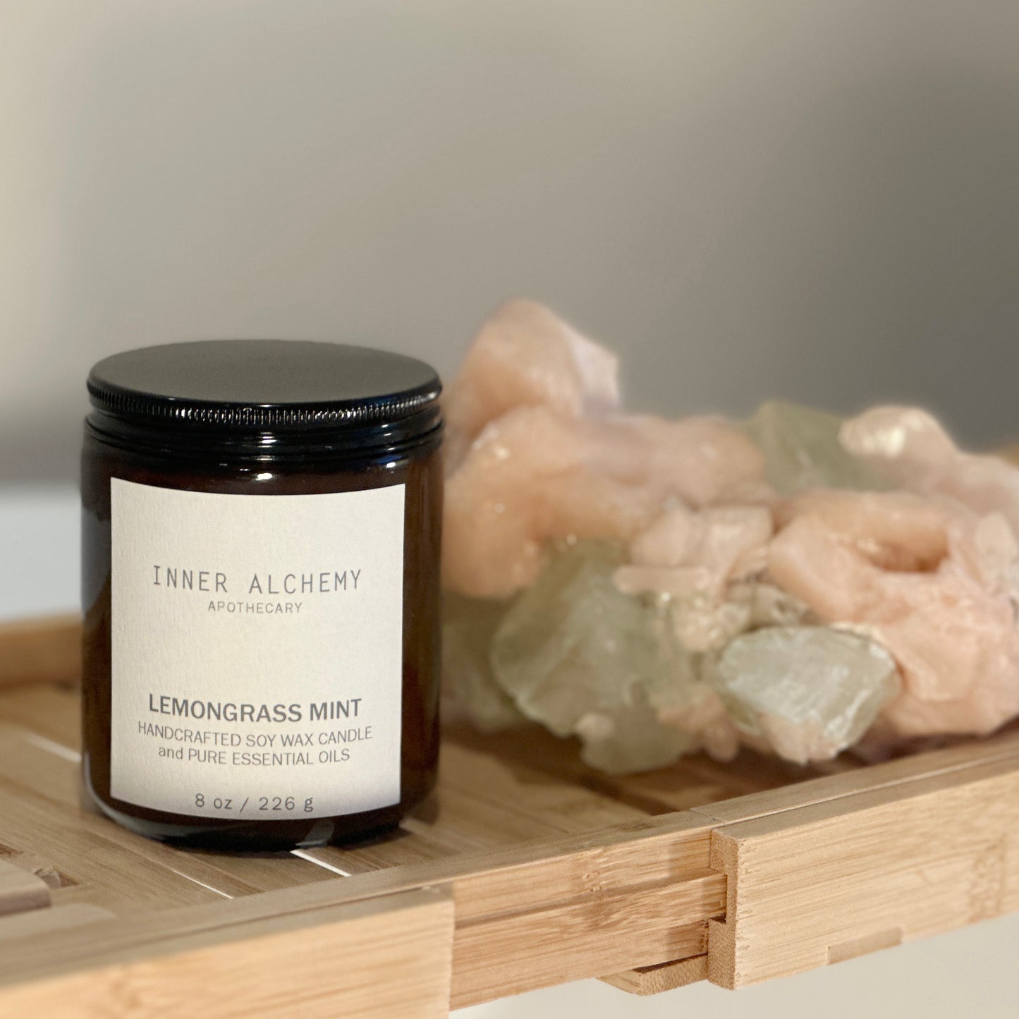 Lemongrass Mint // Handcrafted Soy Candle // 8 oz