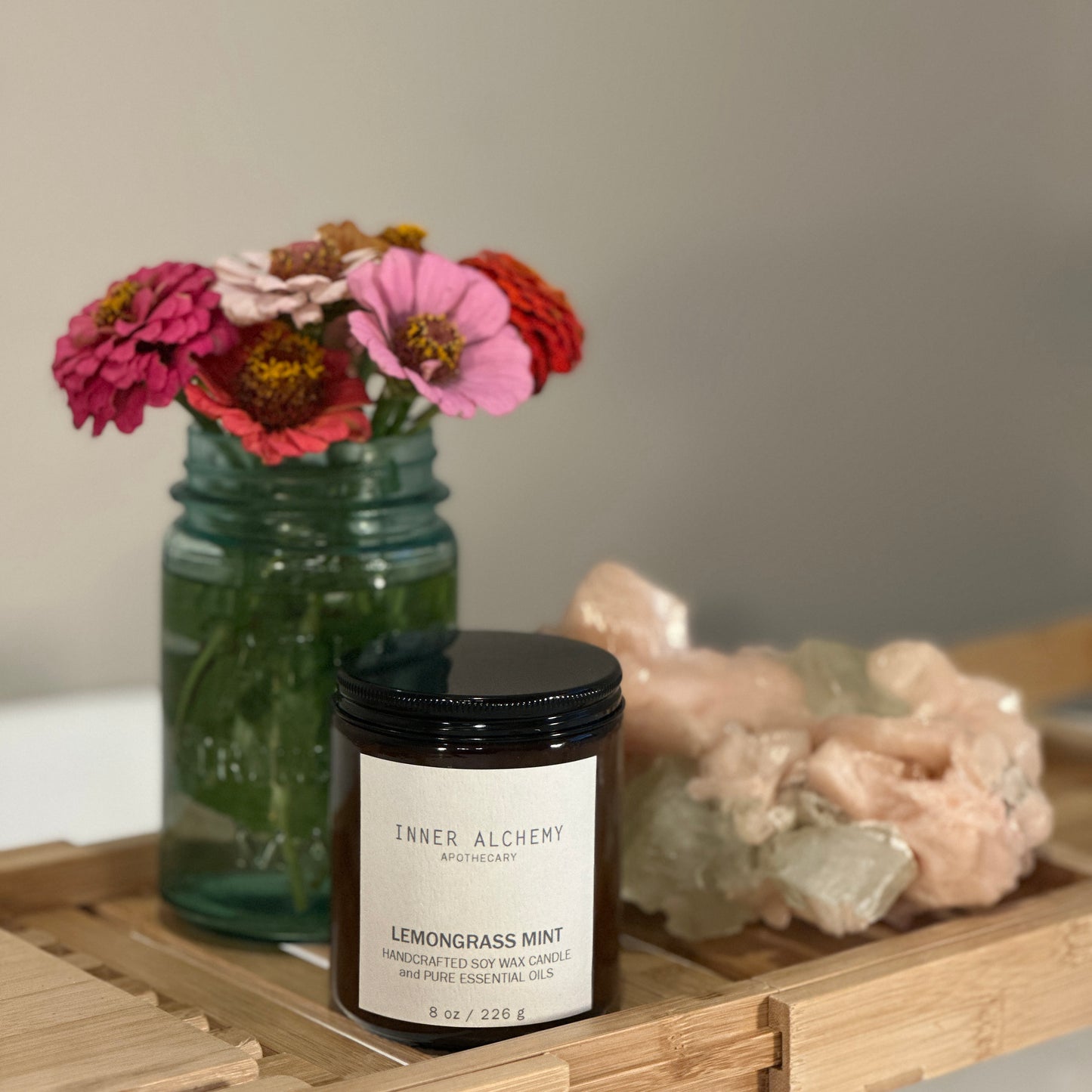 Lemongrass Mint // Handcrafted Soy Candle // 8 oz