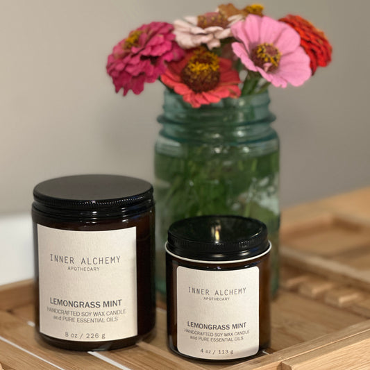 Lemongrass Mint // Handcrafted Soy Candle // 4 oz