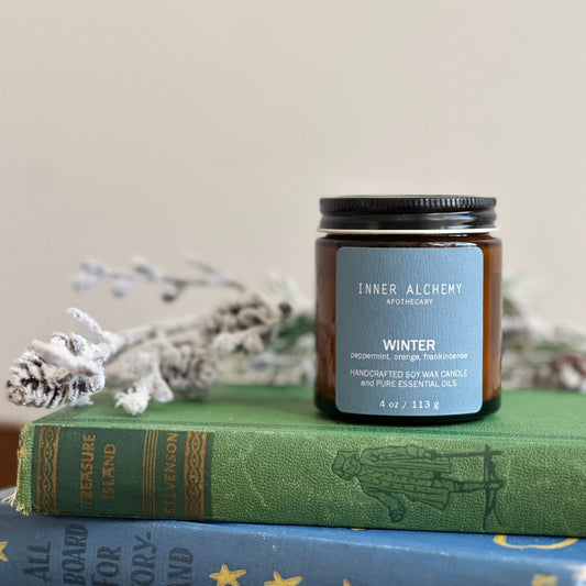 Winter Handcrafted Soy Candle  // 4 oz